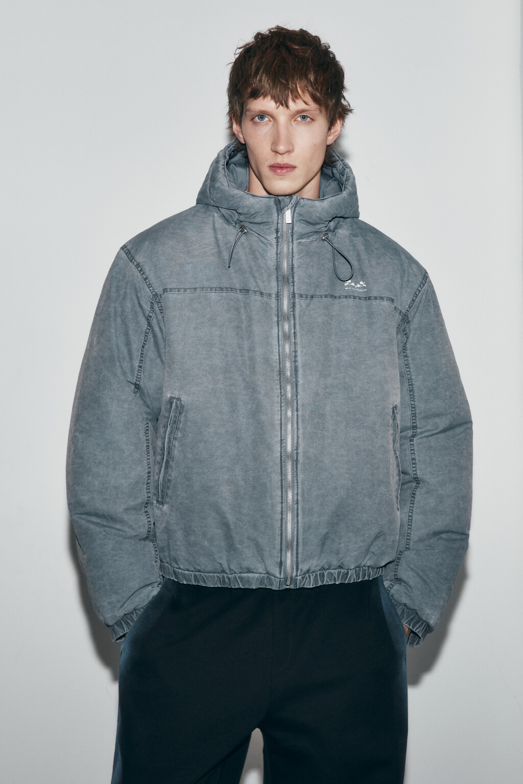 Куртка с логотипом - цвет серый - 3