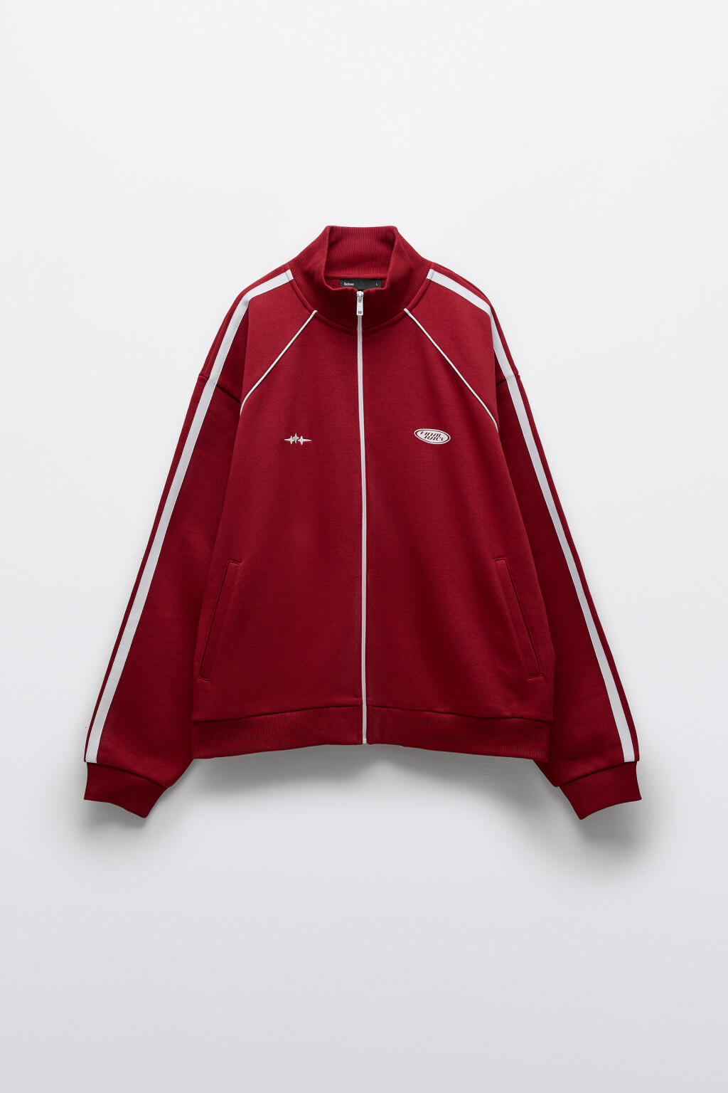 Худи-олимпийка флисовая с лампасами - цвет бордовый - 9