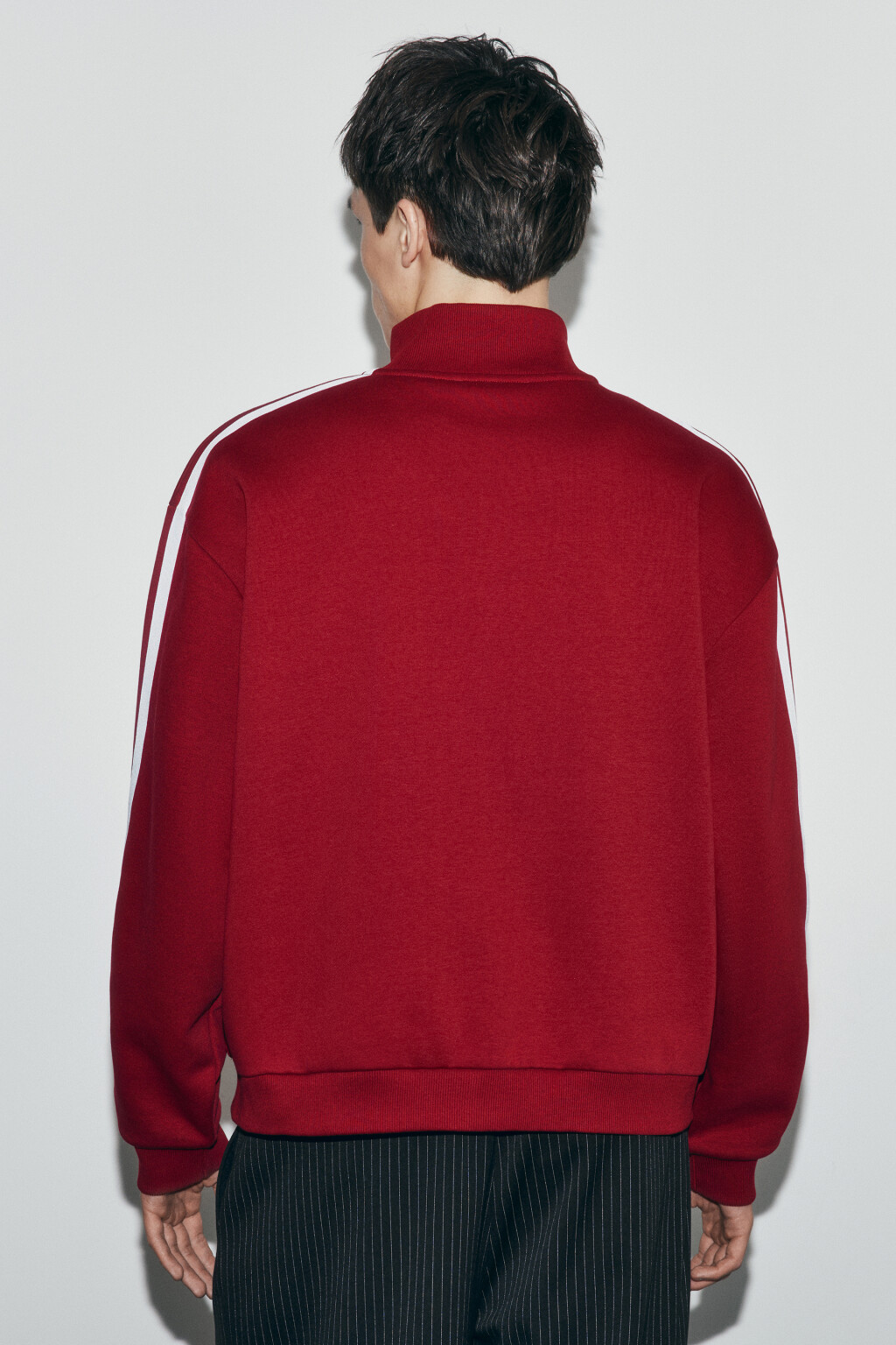 Худи-олимпийка флисовая с лампасами - цвет бордовый - 4