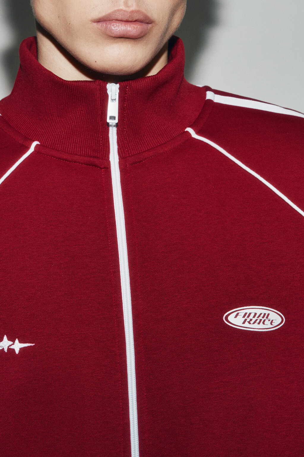 Худи-олимпийка флисовая с лампасами - цвет бордовый - 6