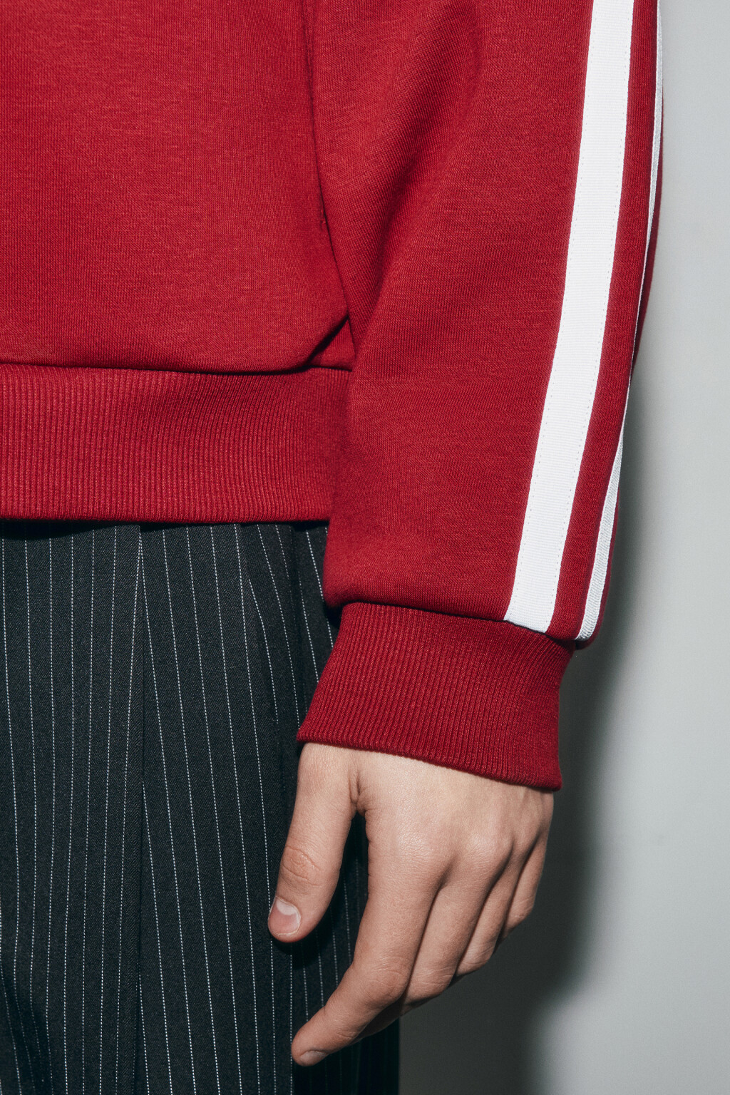 Худи-олимпийка флисовая с лампасами - цвет бордовый - 7