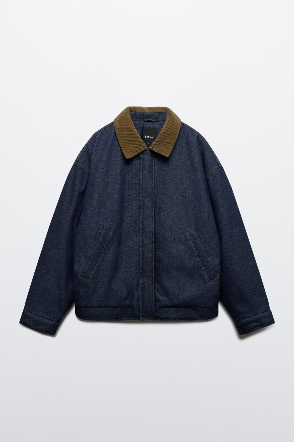 Куртка-бомбер джинсовая с отложным воротником - цвет синий - 9