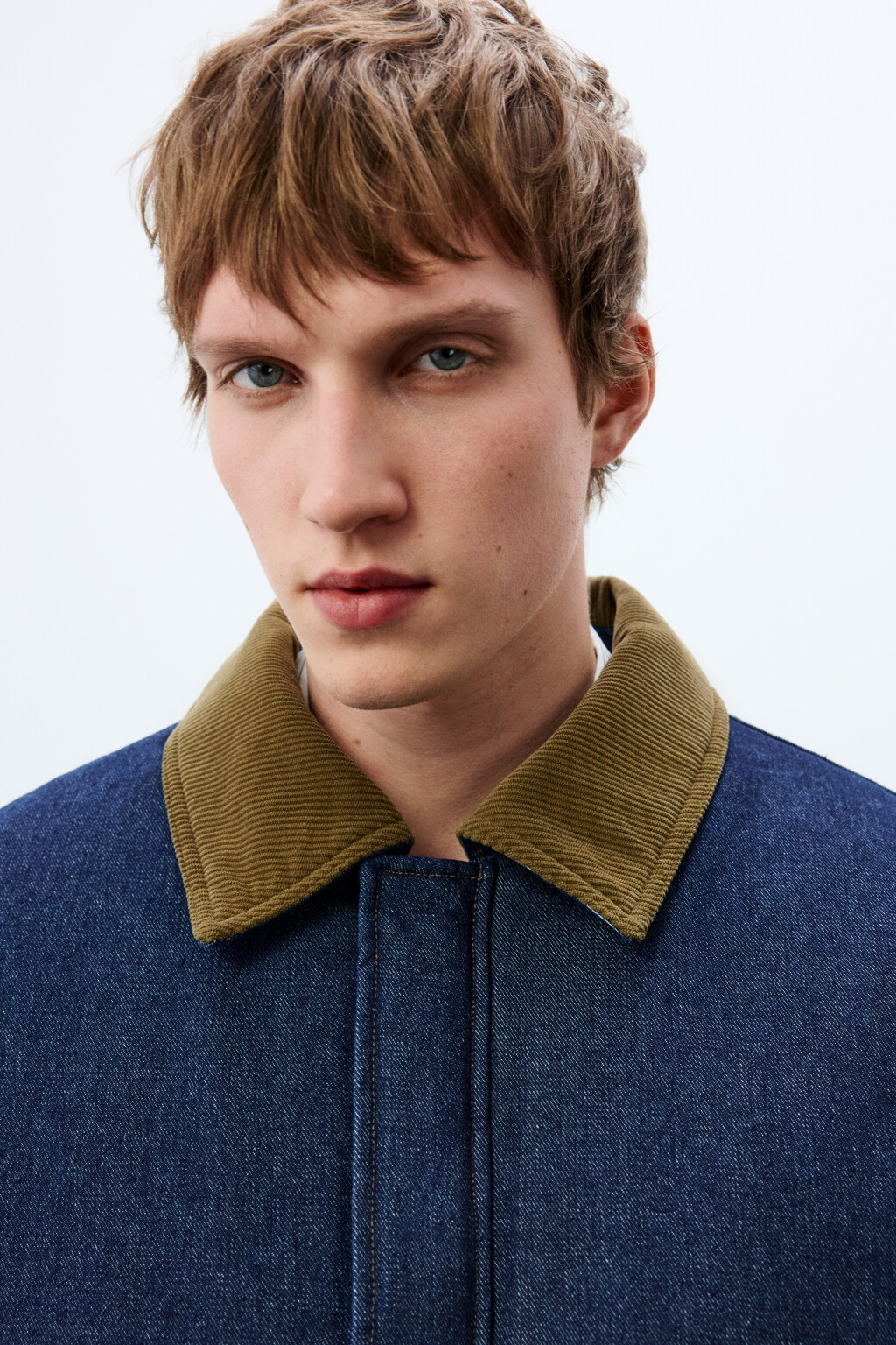 Куртка-бомбер джинсовая с отложным воротником - цвет синий - 5