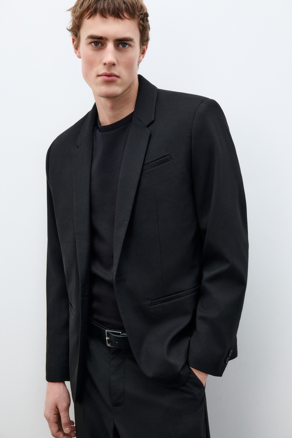 Пиджак классический приталенный - цвет черный - 1