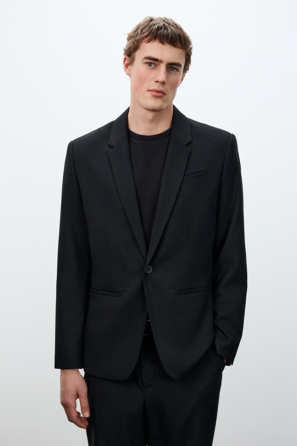 Пиджак классический приталенный - цвет черный - 3