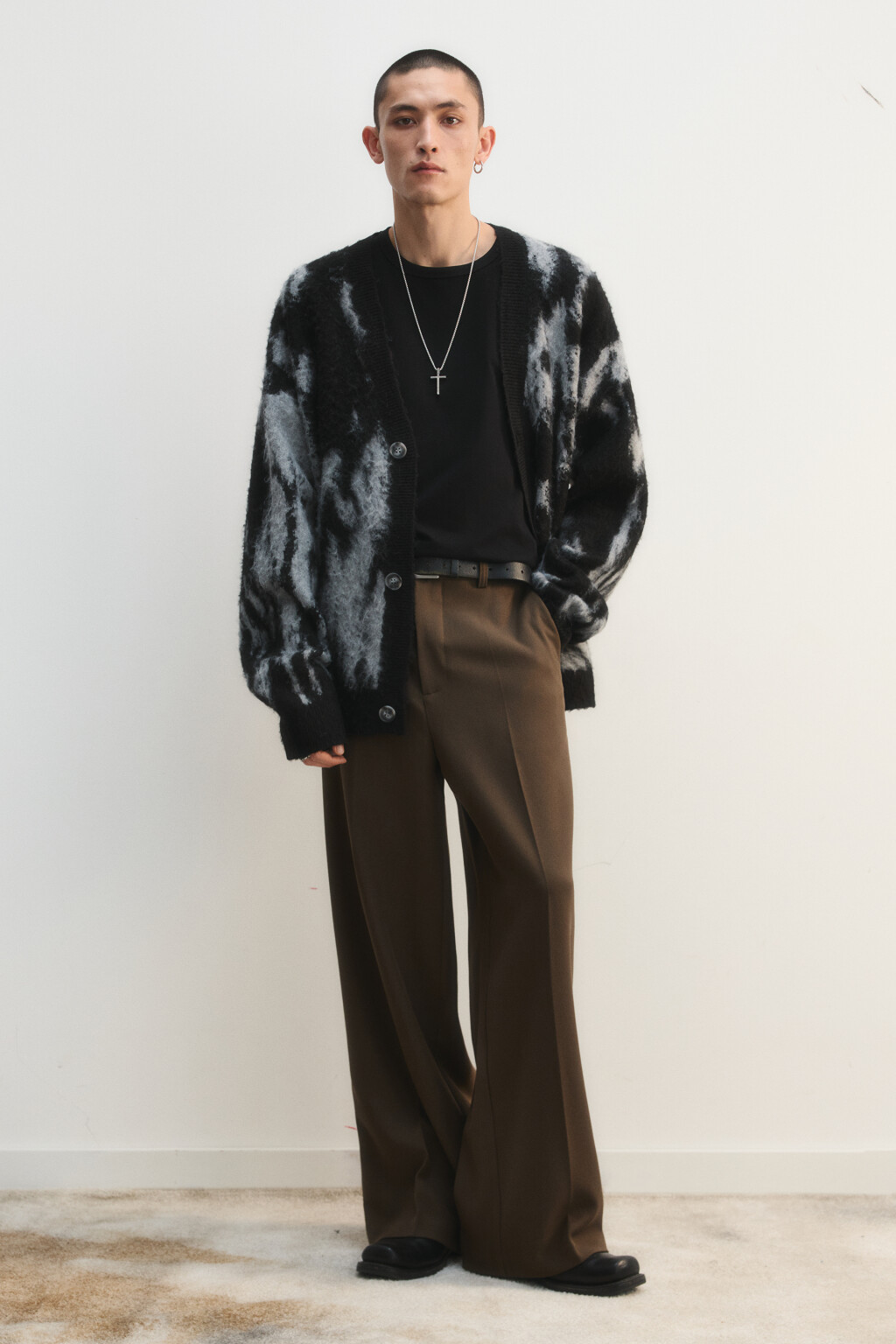 Брюки широкие со стрелками - цвет зеленый - 6