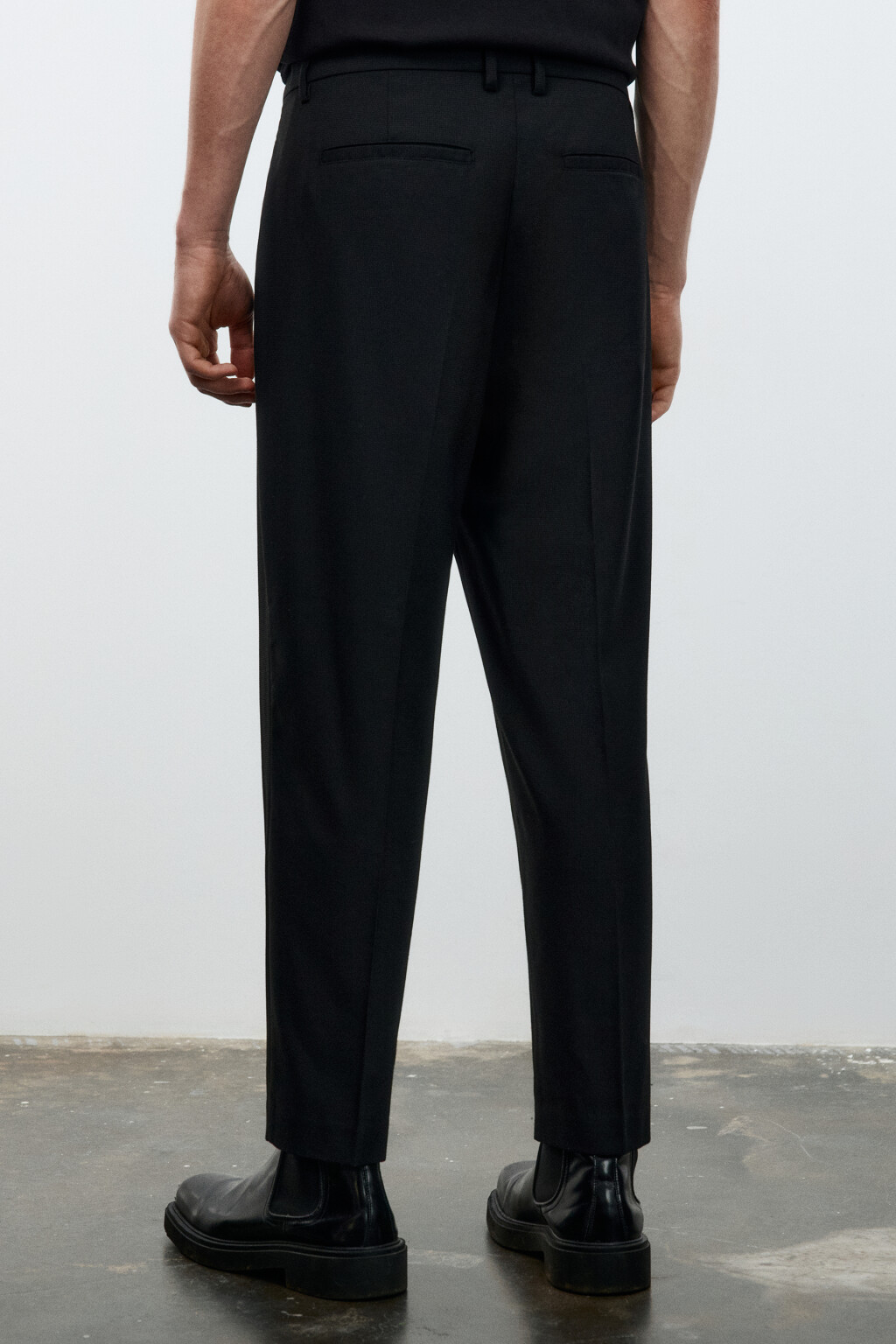 Брюки жаккардовые облегающие - цвет черный - 3