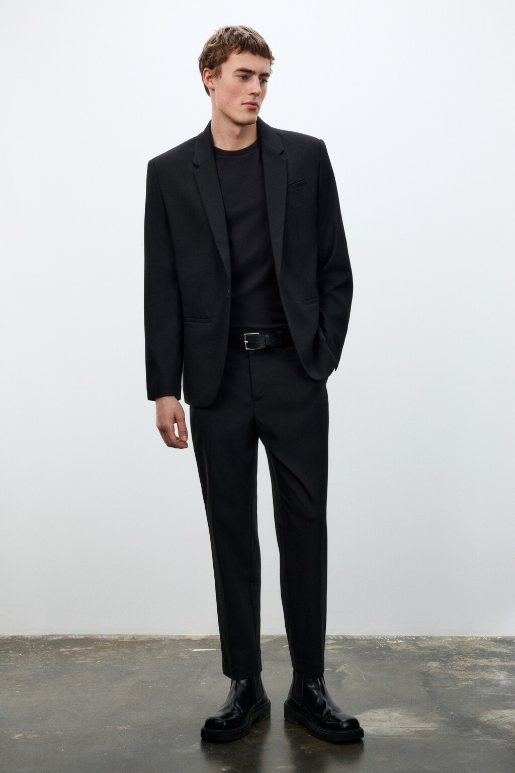 Брюки жаккардовые облегающие - цвет черный - 4