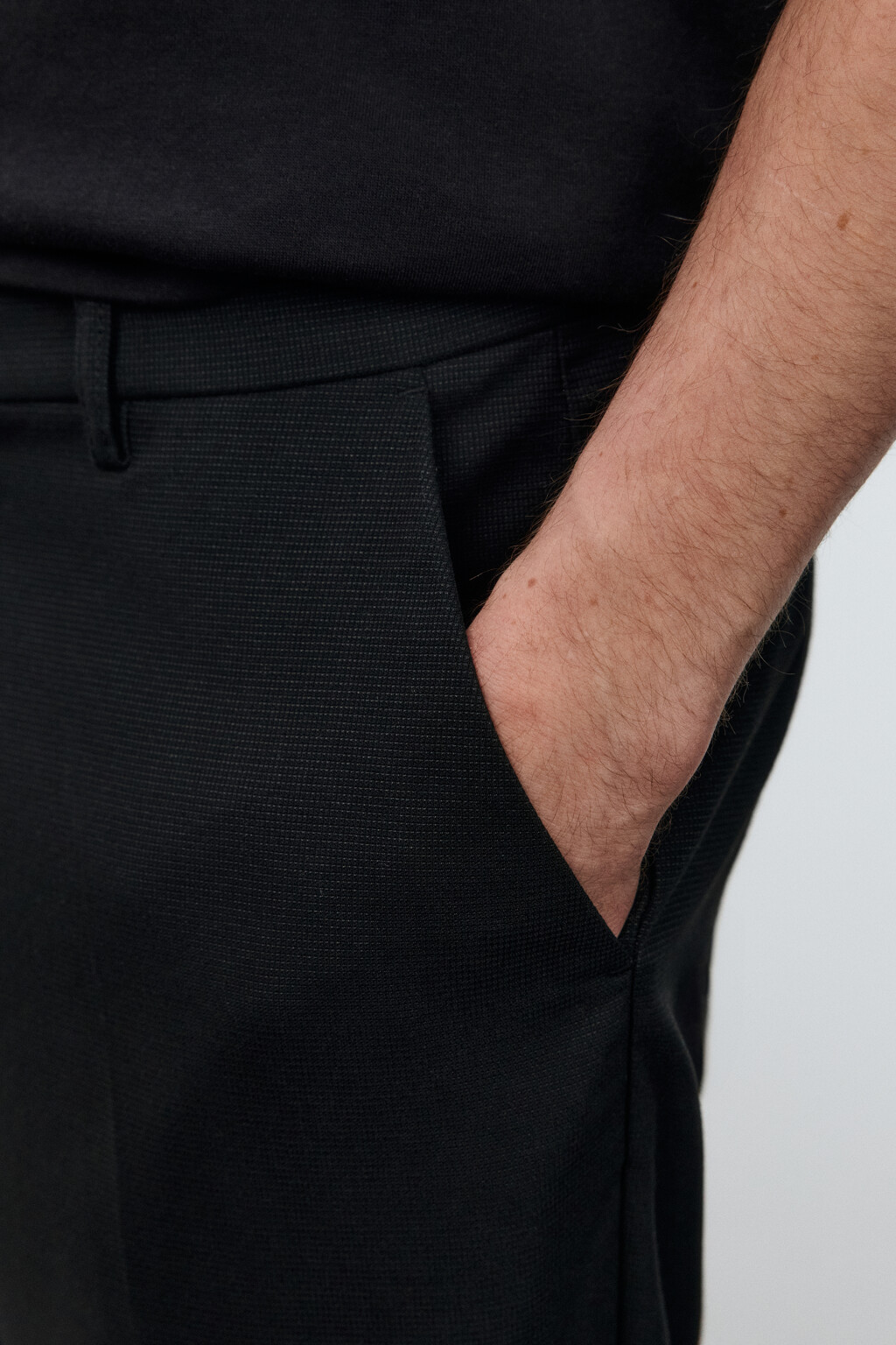 Брюки жаккардовые облегающие - цвет черный - 6