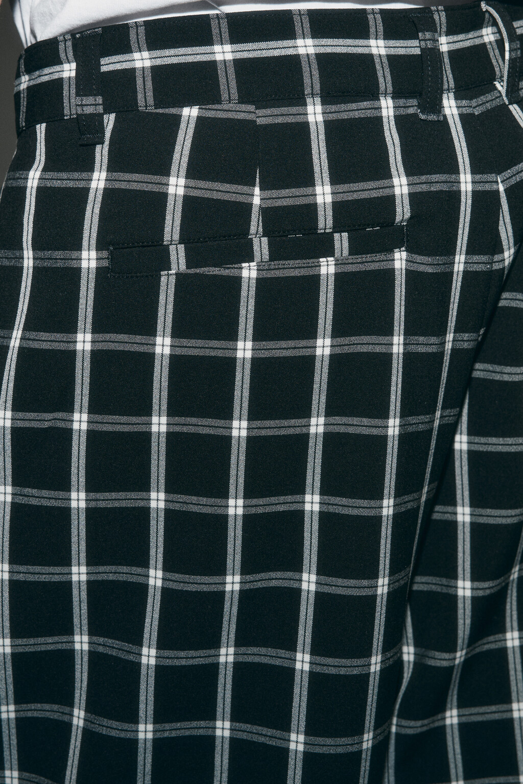 Брюки wide leg со средней посадкой в клетку - цвет черный - 6