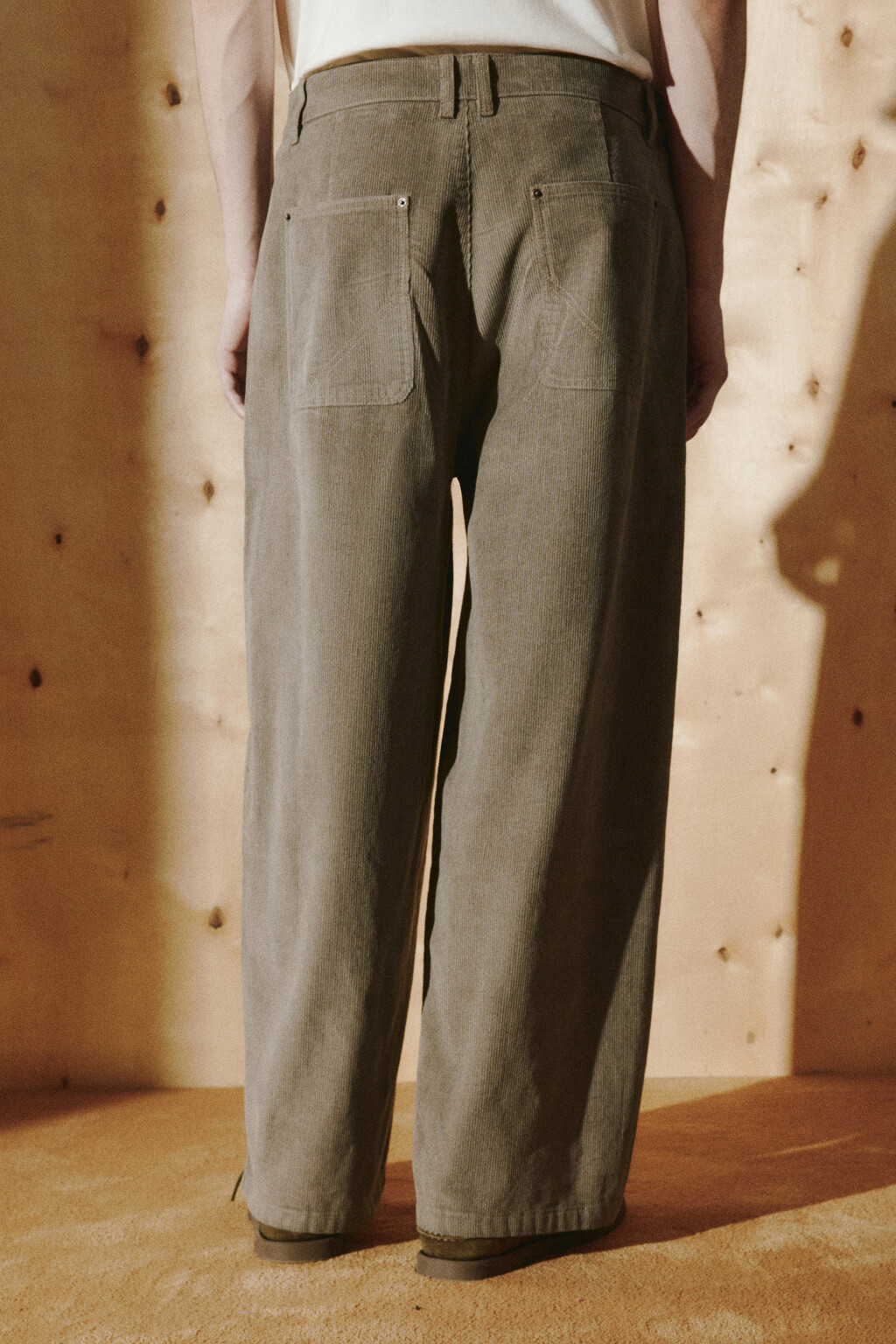 Брюки barrel fit вельветовые с узором - цвет зеленый - 3