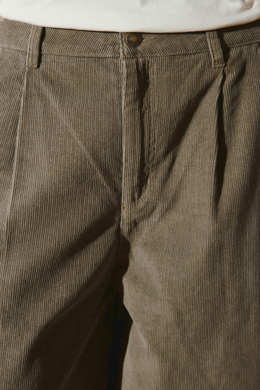 Брюки barrel fit вельветовые с узором - цвет зеленый - 5