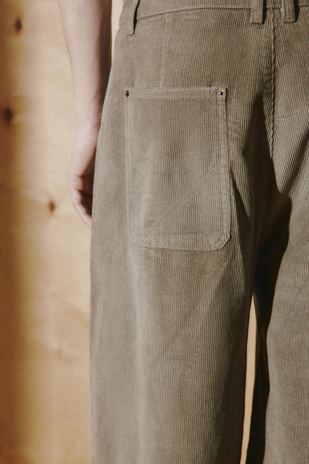 Брюки barrel fit вельветовые с узором - цвет зеленый - 6