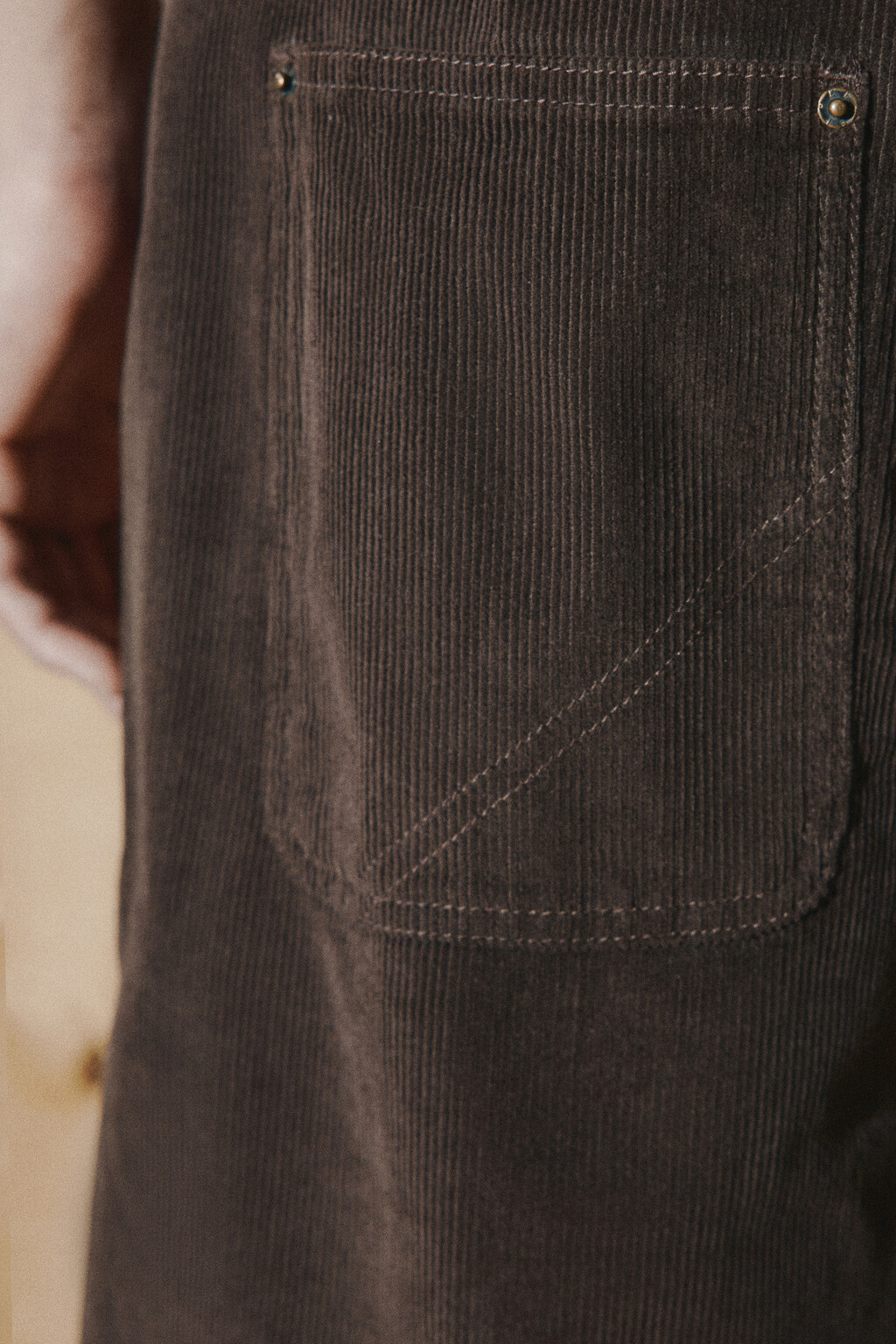 Брюки barrel fit вельветовые с узором - цвет коричневый - 6