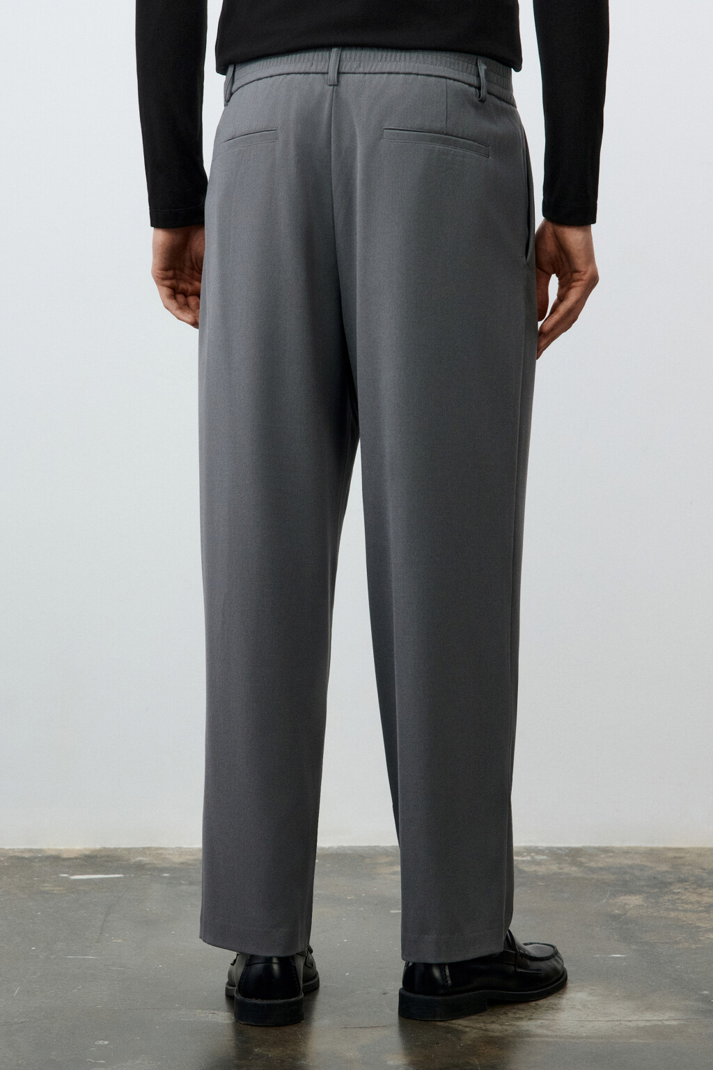 Брюки прямые из костюмной ткани - цвет серый - 3