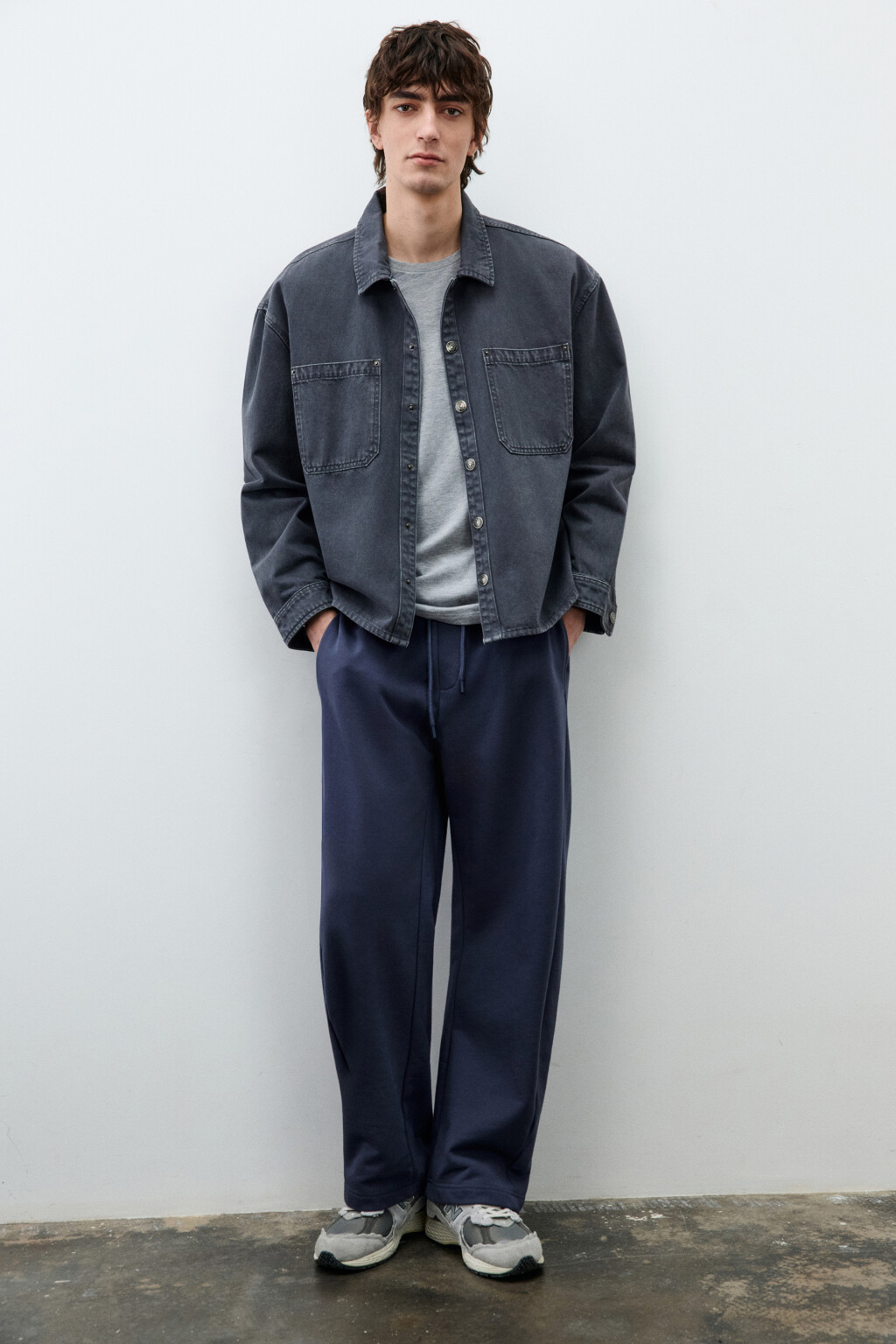 Брюки-джоггеры с флисовым утеплителем - цвет синий - 1