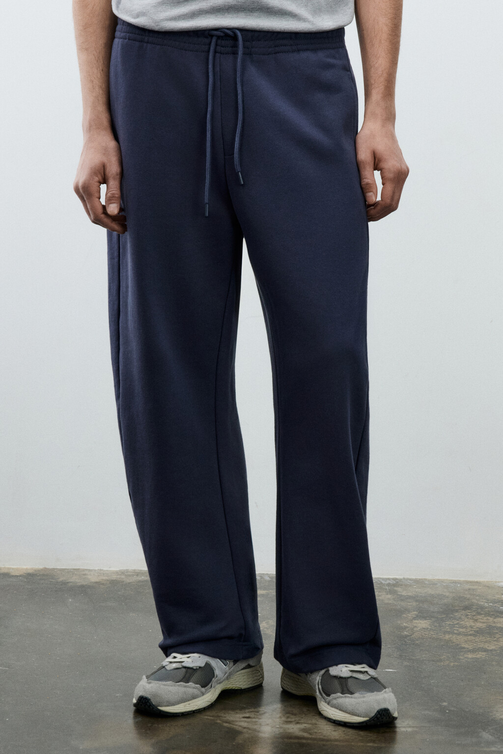 Брюки-джоггеры с флисовым утеплителем - цвет синий - 2