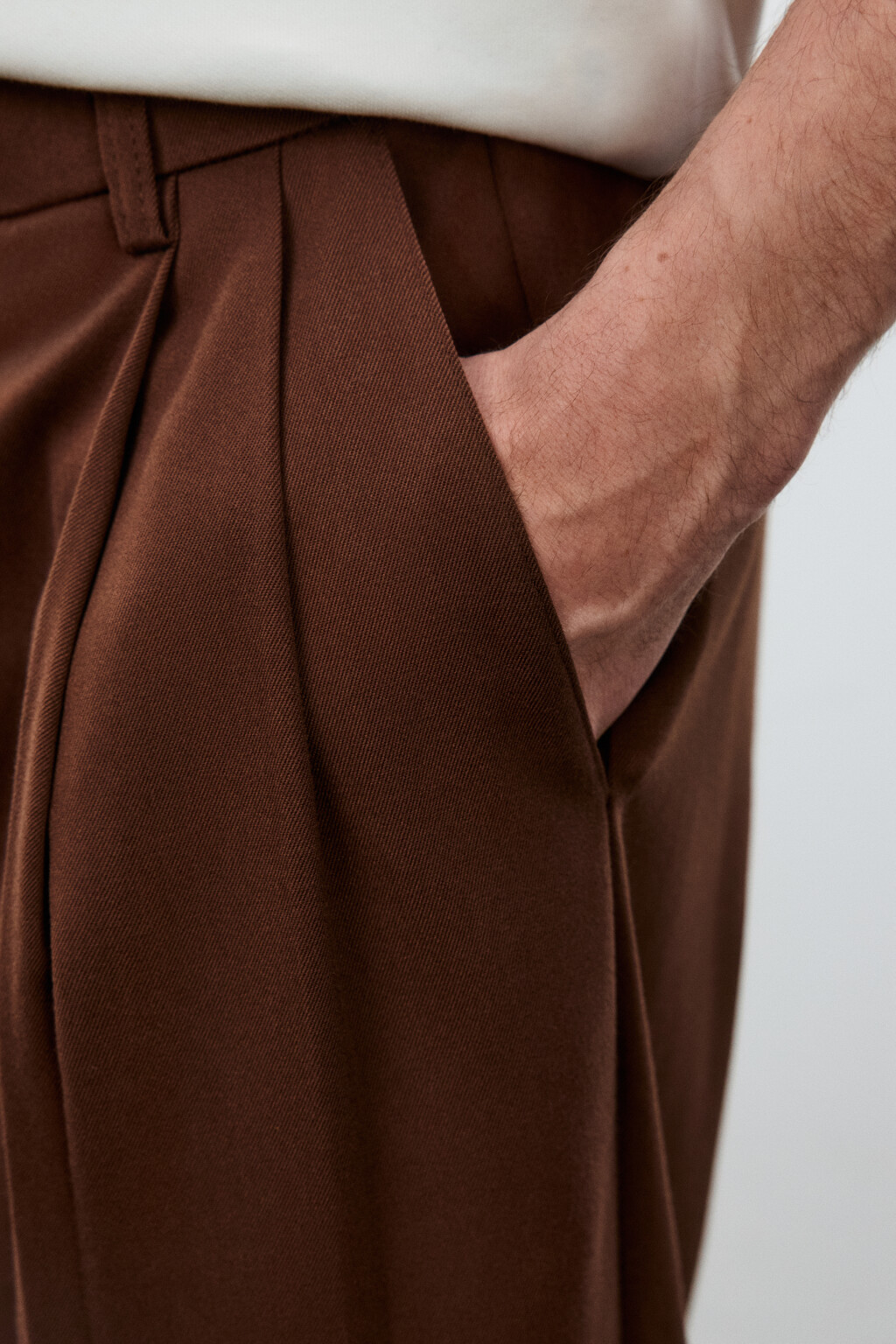 Брюки wide leg костюмные - цвет коричневый - 6