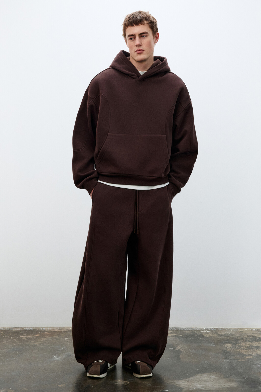 Брюки-джоггеры утепленные - цвет коричневый - 4