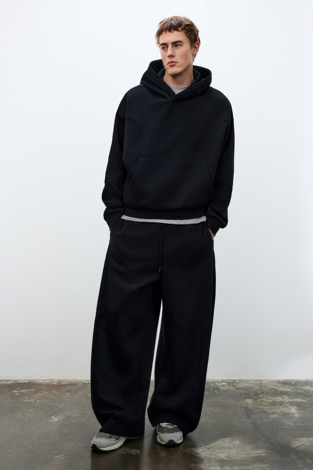 Брюки-джоггеры утепленные - цвет черный - 1