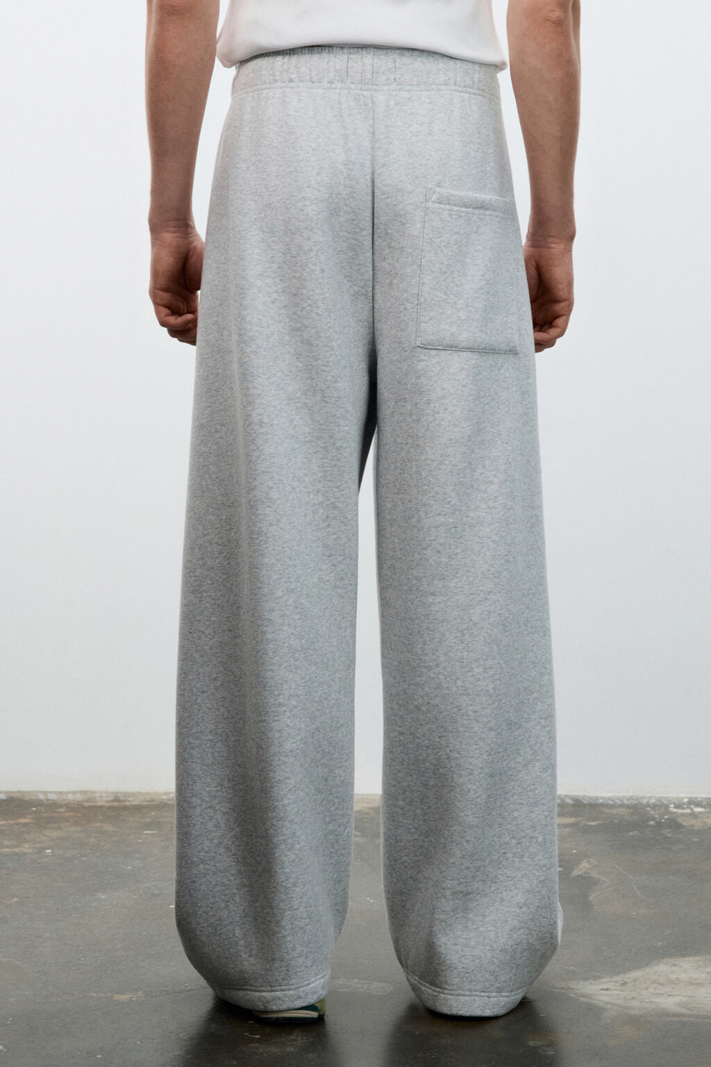 Брюки широкие трикотажные - цвет серый - 4