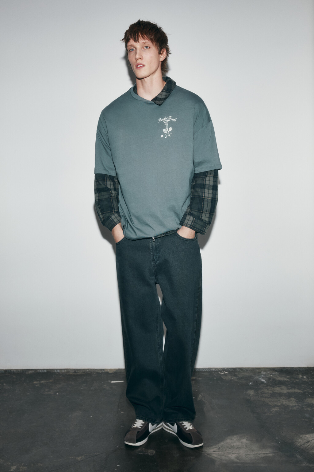 Джинсы straight fit со средней посадкой - цвет серый - 2