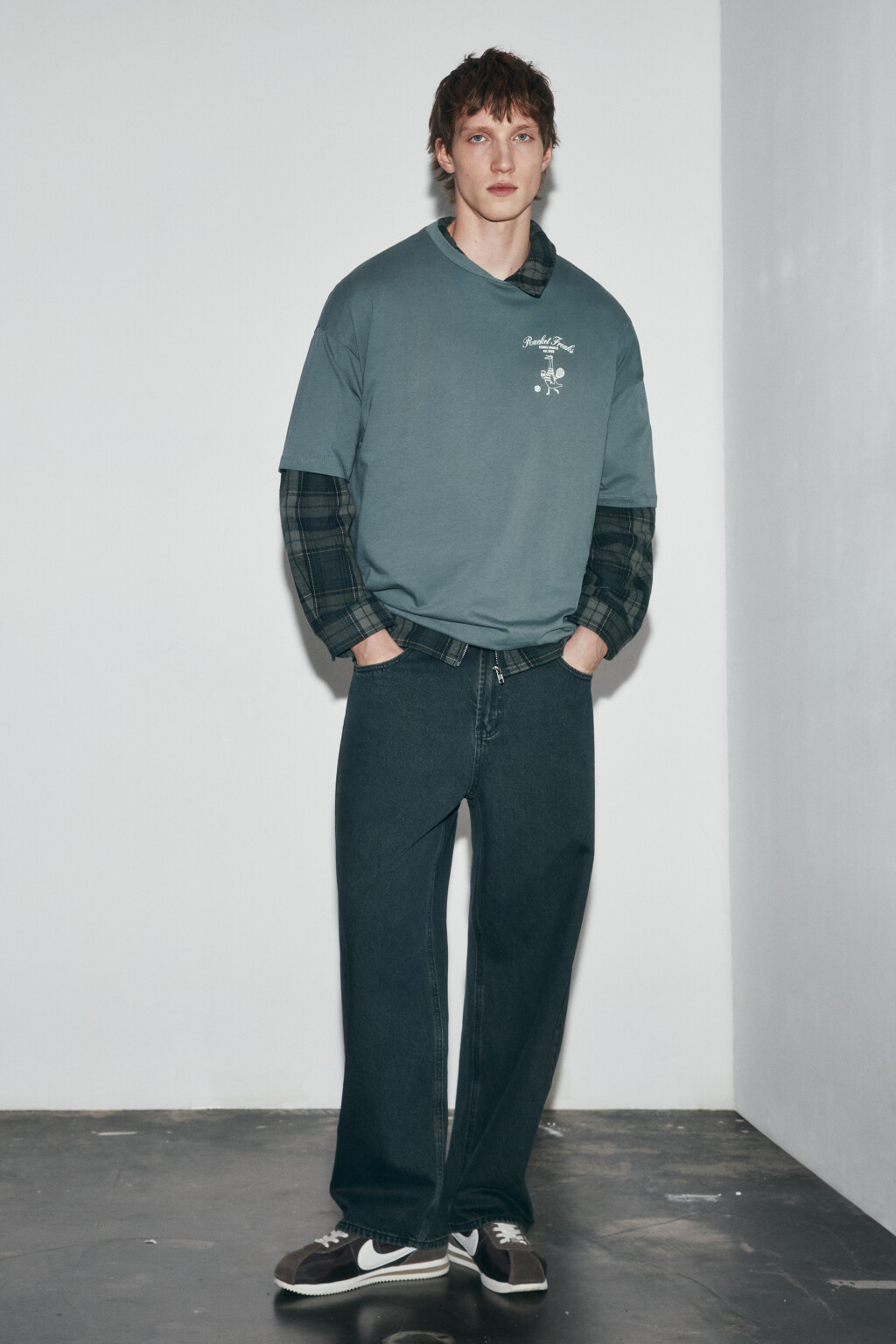 Джинсы straight fit со средней посадкой - цвет серый - 5