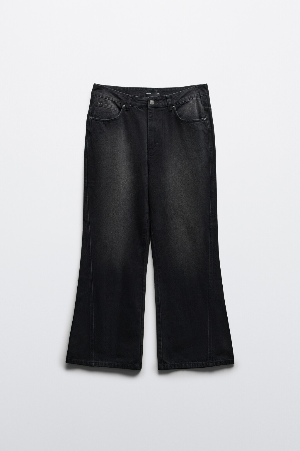 Джинсы клеш с декоративными швами - цвет черный - 1