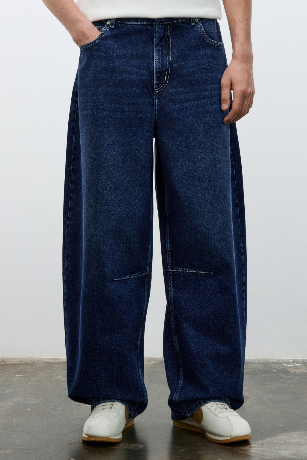 Джинсы barrel fit со средней посадкой укороченные - цвет голубой - 2