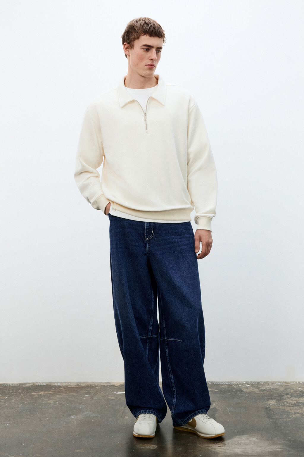 Джинсы barrel fit со средней посадкой укороченные - цвет голубой - 4