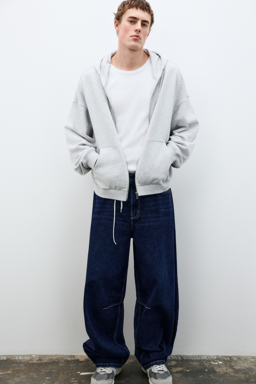 Джинсы barrel fit со средней посадкой укороченные - цвет синий - 1