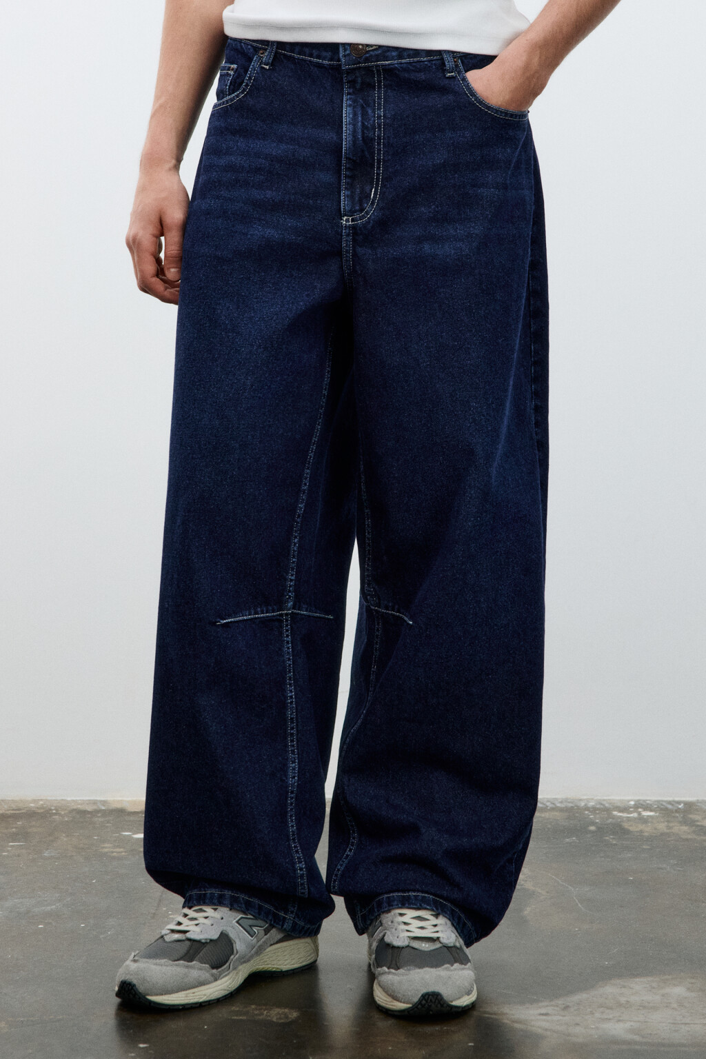 Джинсы barrel fit со средней посадкой укороченные - цвет синий - 3