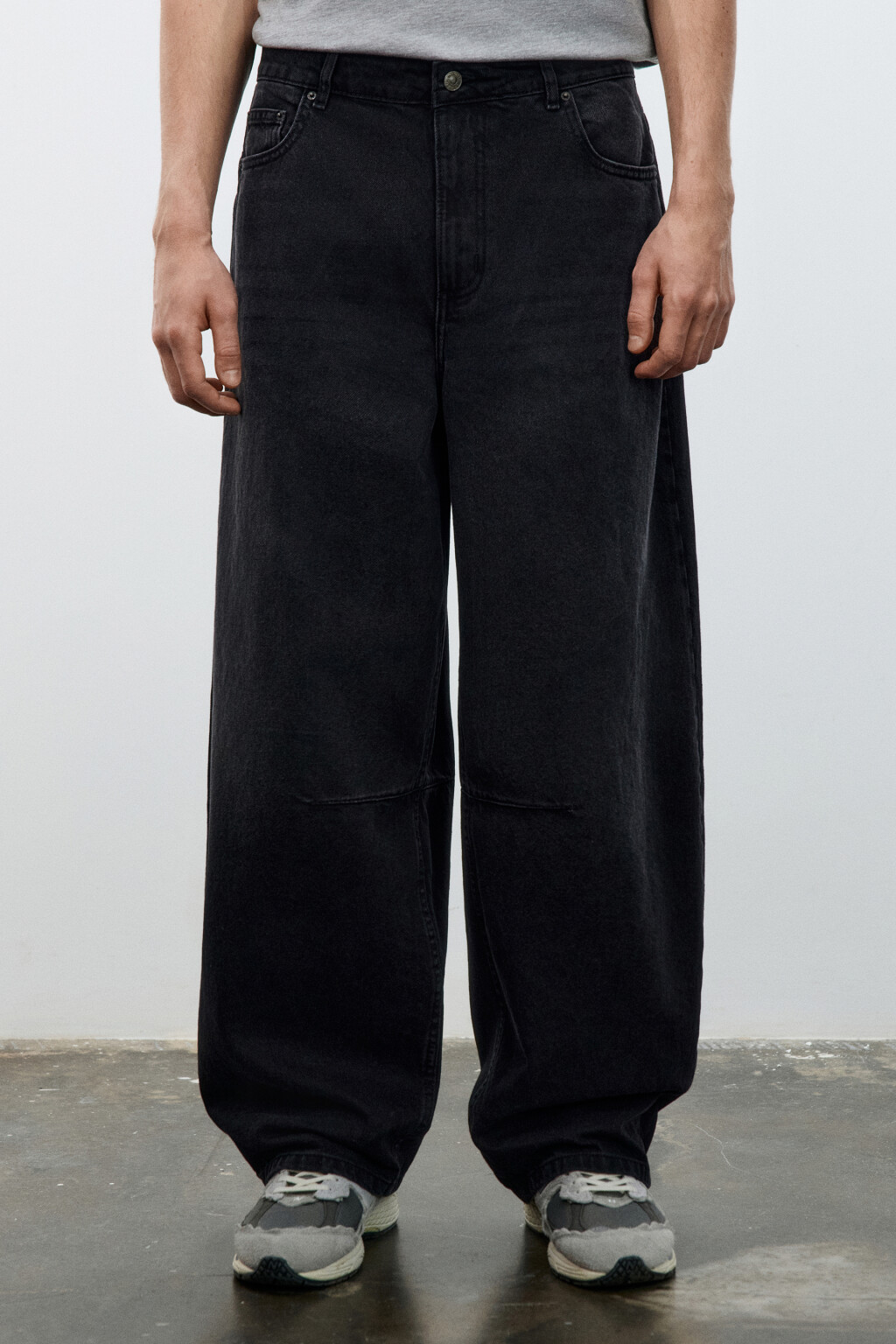 Джинсы barrel fit со средней посадкой укороченные - цвет черный - 3