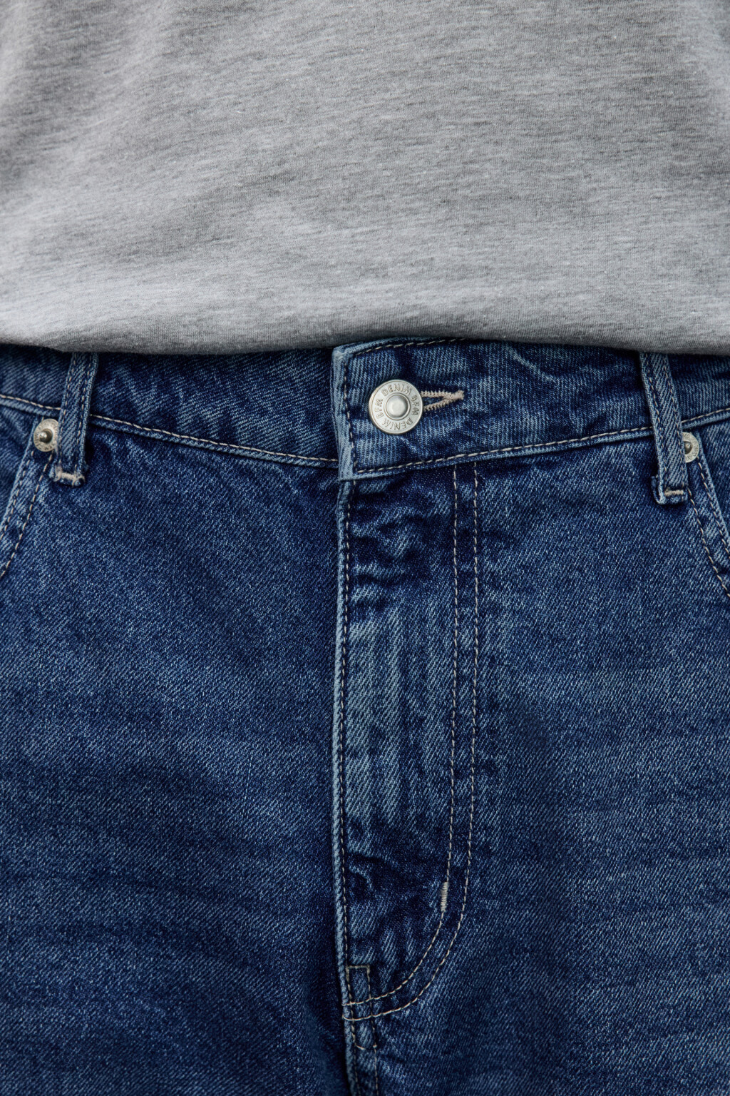 Джинсы loose fit со средней посадкой зауженные - цвет синий - 5