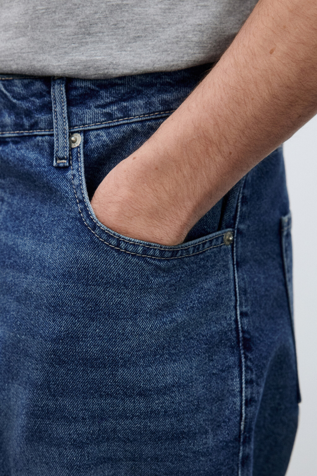 Джинсы loose fit со средней посадкой зауженные - цвет синий - 6