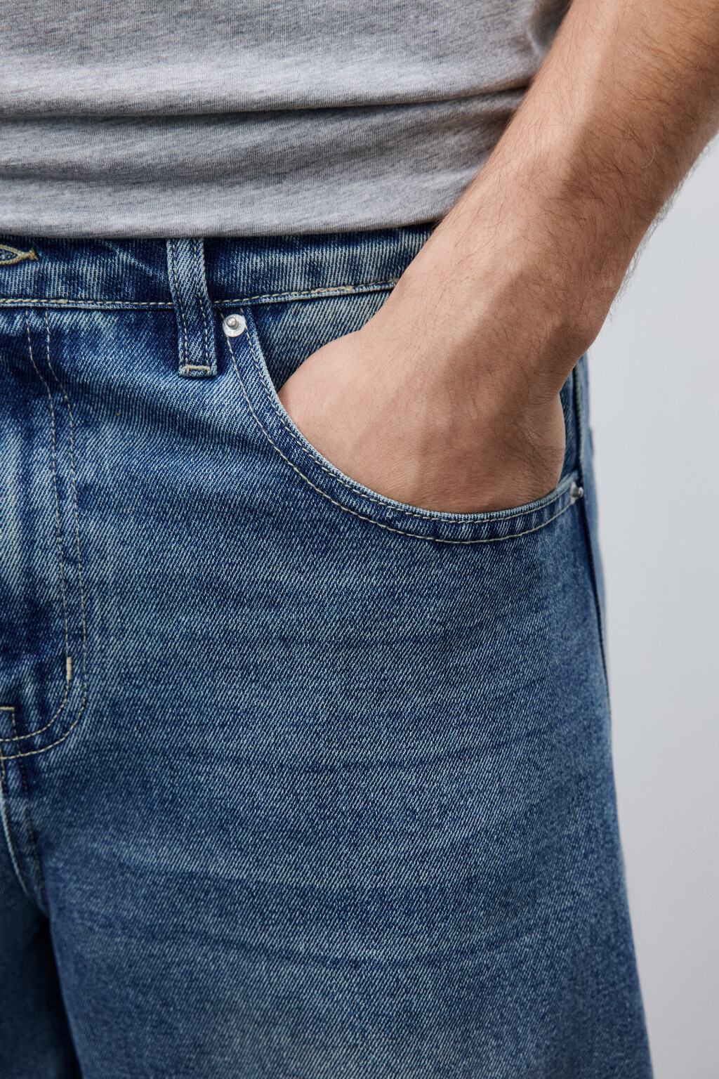 Джинсы barrel fit со средней посадкой - цвет голубой - 6