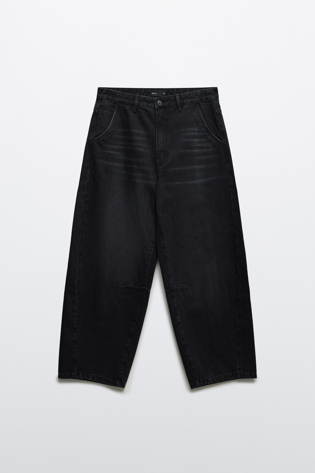 Джинсы baggy fit с потертостями - цвет черный - 7