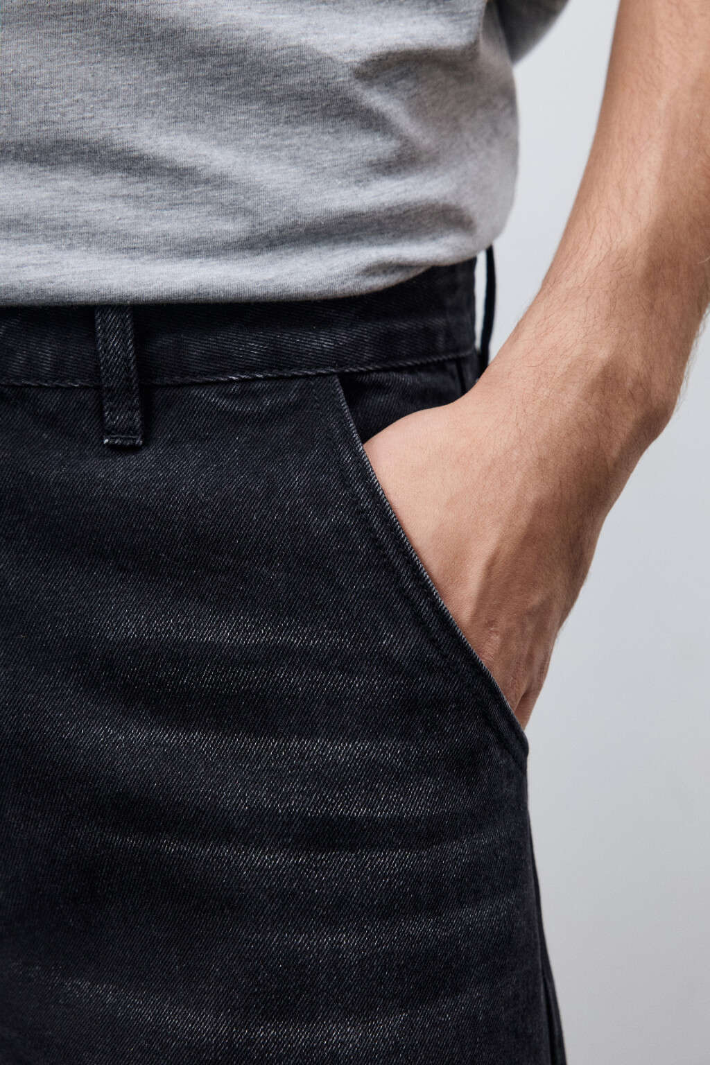 Джинсы baggy fit с потертостями - цвет черный - 6