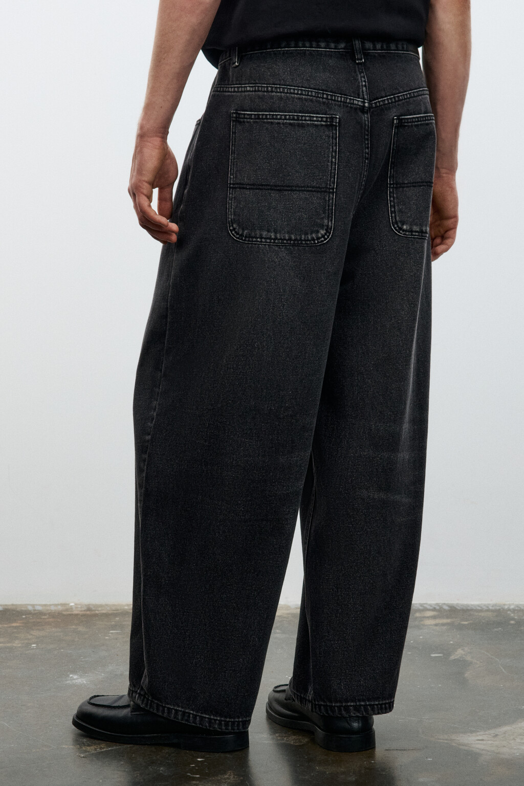 Джинсы baggy fit со средней посадкой - цвет серый - 3