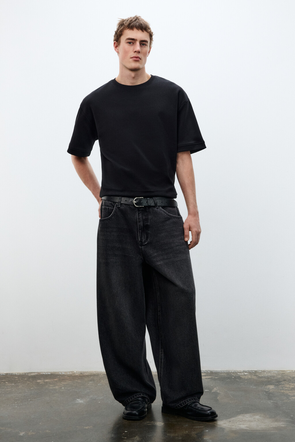 Джинсы baggy fit со средней посадкой - цвет серый - 4