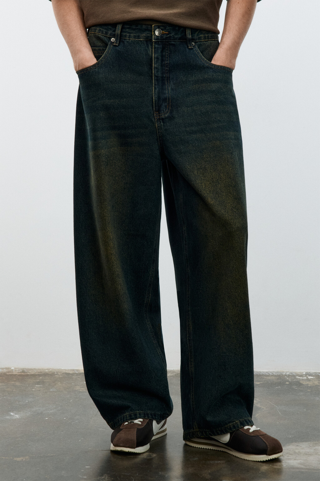 Джинсы baggy fit со средней посадкой - цвет темный тинт - 3