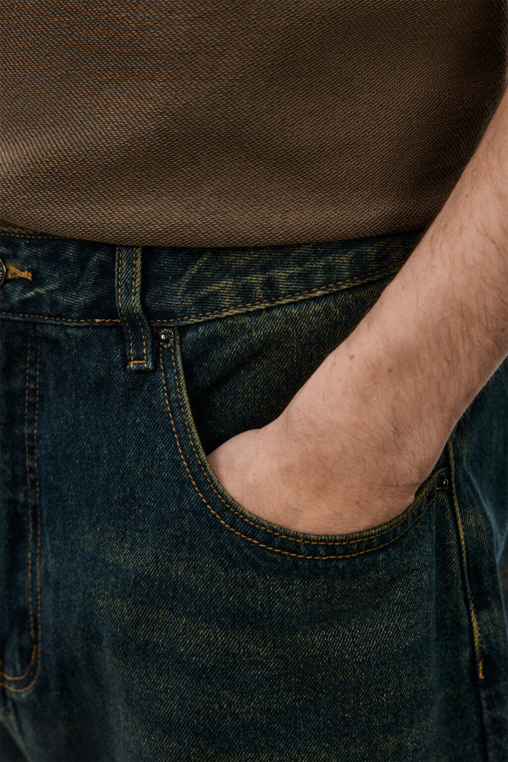 Джинсы baggy fit со средней посадкой - цвет темный тинт - 6