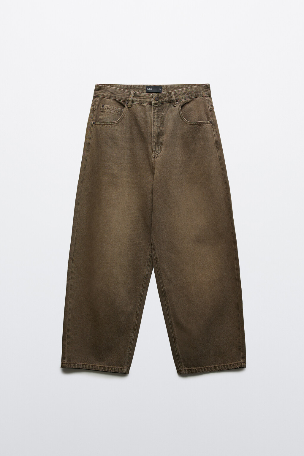 Джинсы baggy fit со средней посадкой - цвет коричневый - 1