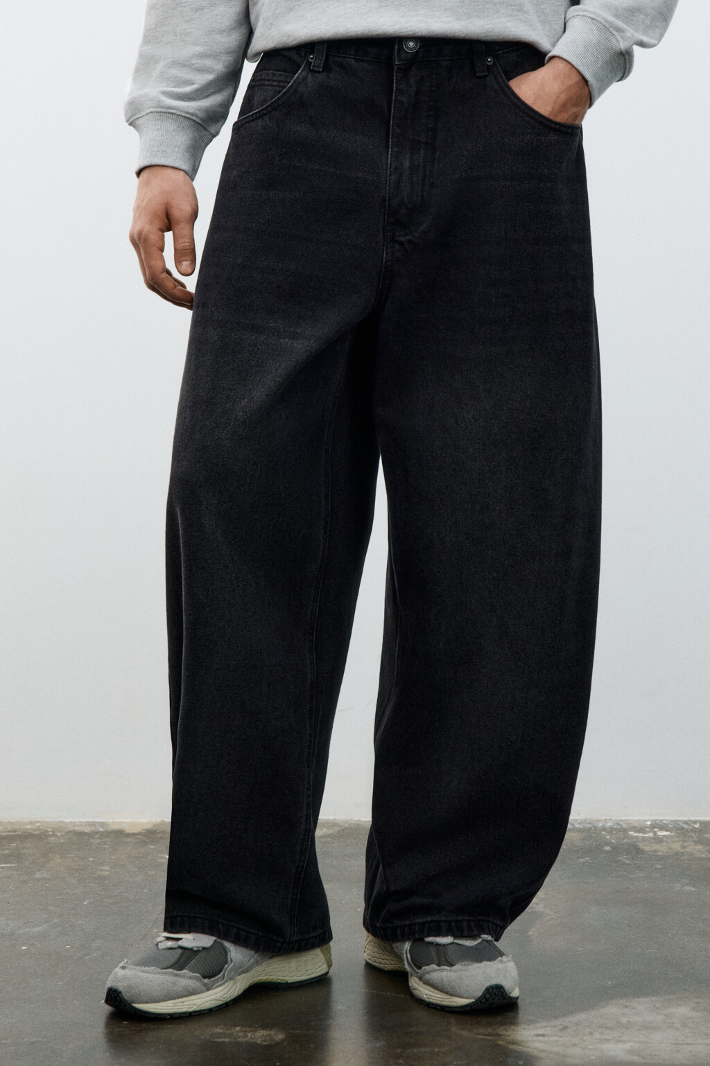 Джинсы baggy fit со средней посадкой - цвет черный - 3