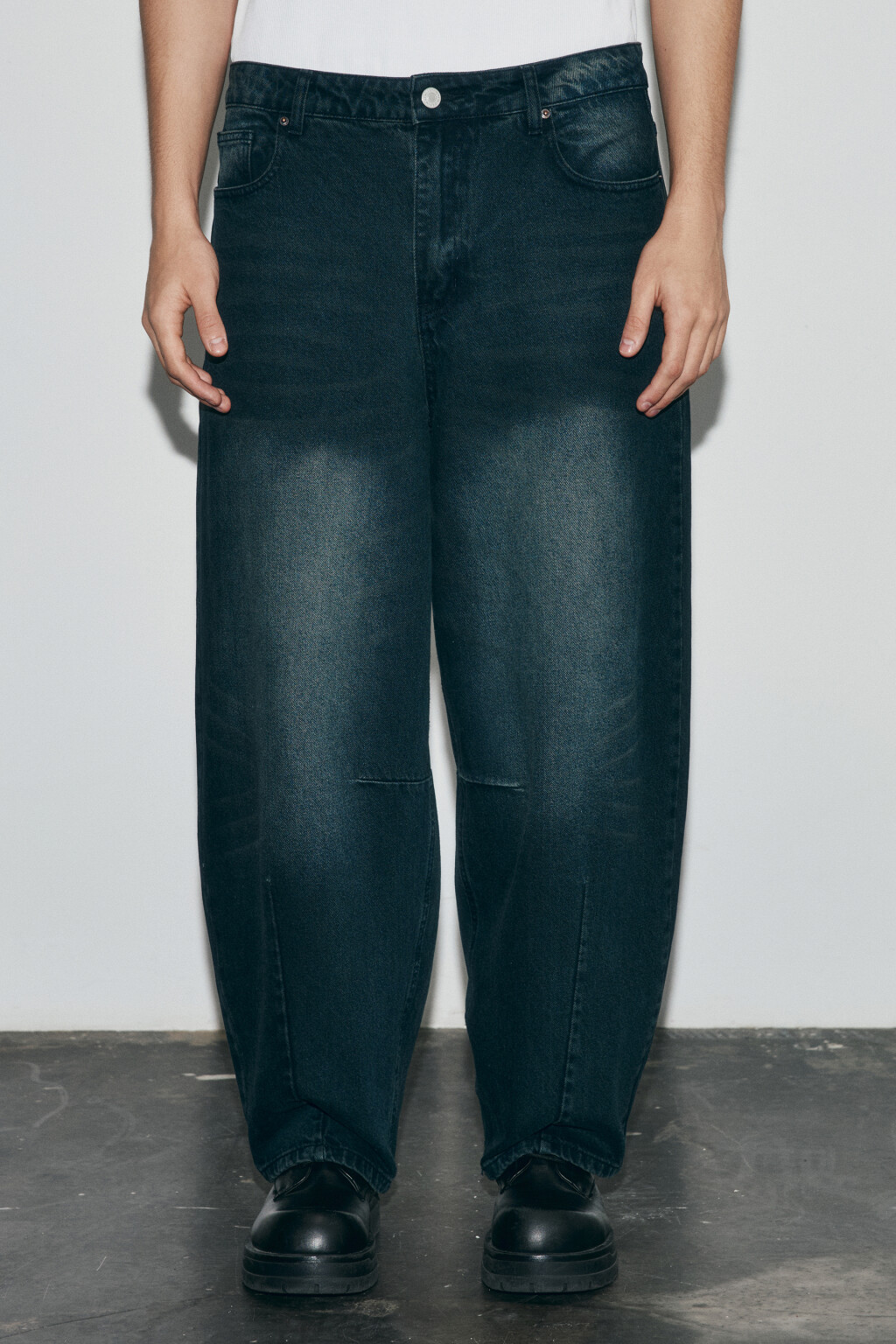 Джинсы barrel fit со средней посадкой - цвет синий - 4