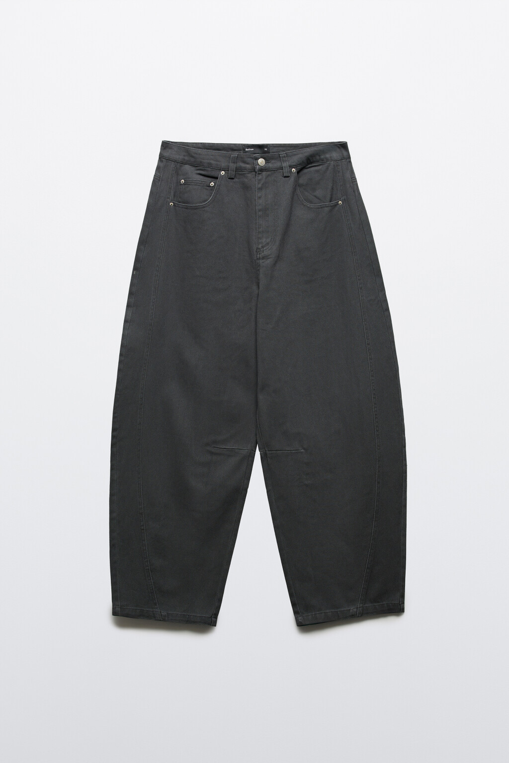 Джинсы baggy fit с декоративными швами - цвет серый - 1