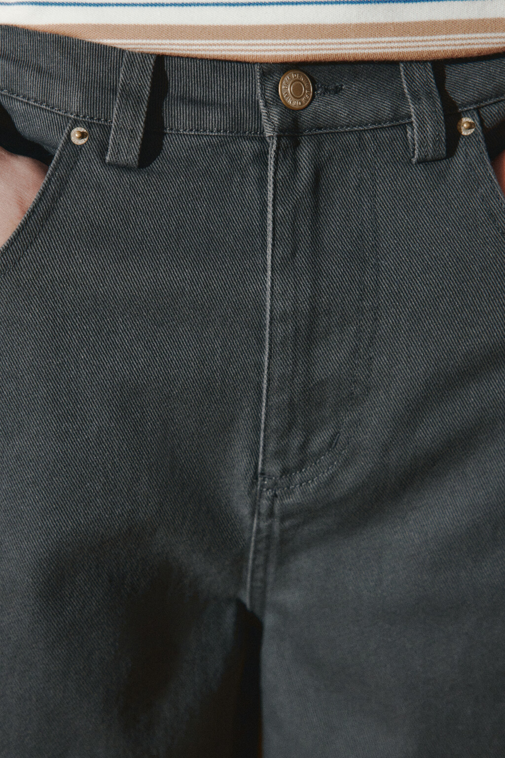 Джинсы baggy fit с декоративными швами - цвет серый - 6