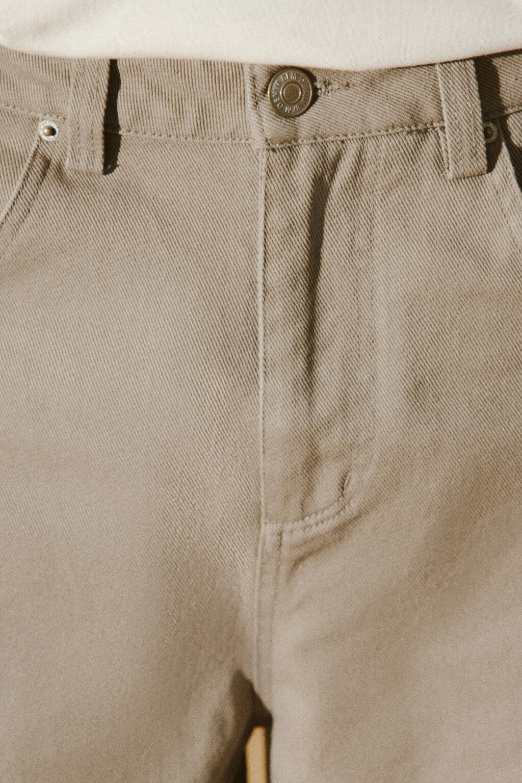 Джинсы baggy fit с декоративными швами - цвет бежевый - 5