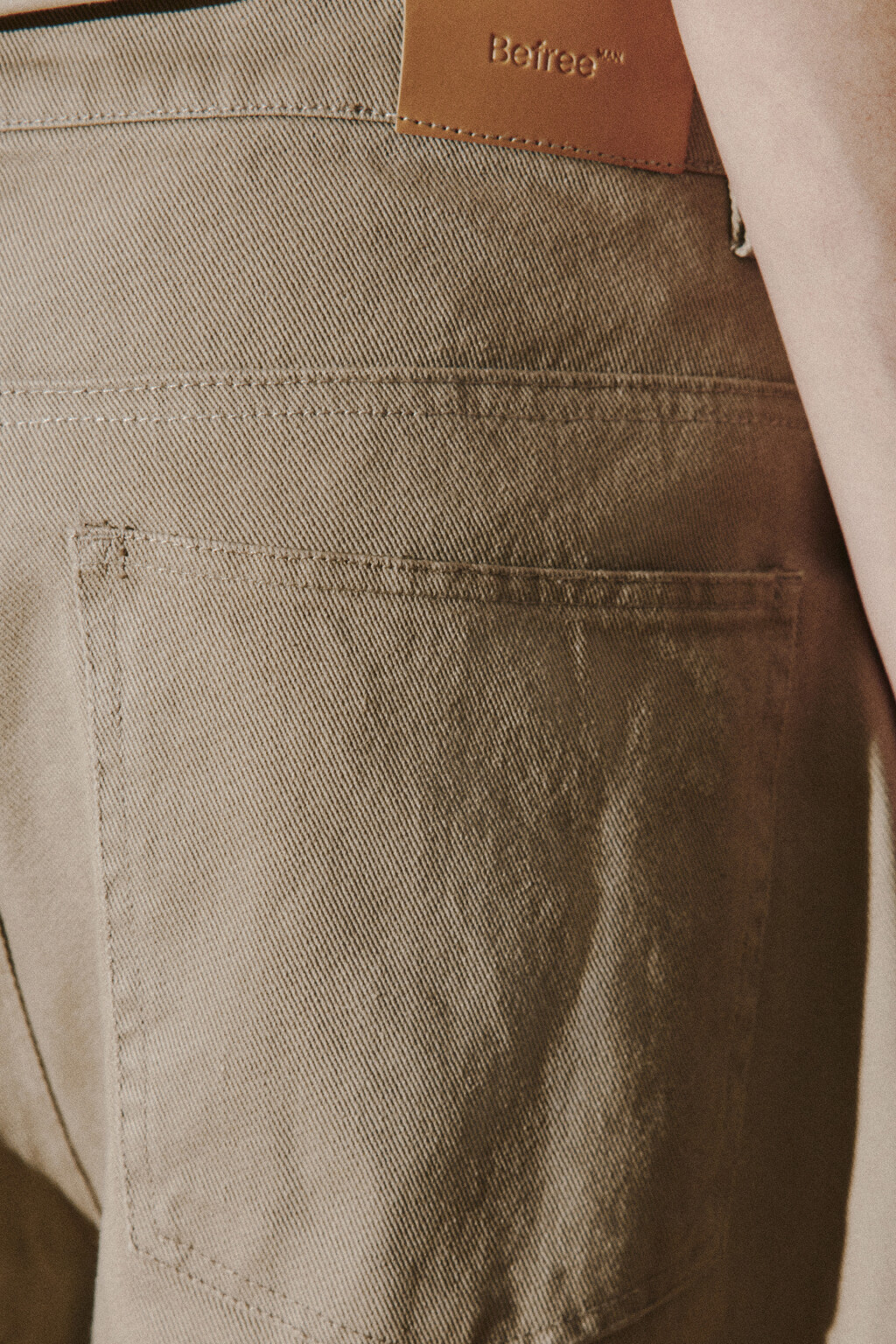 Джинсы baggy fit с декоративными швами - цвет бежевый - 7