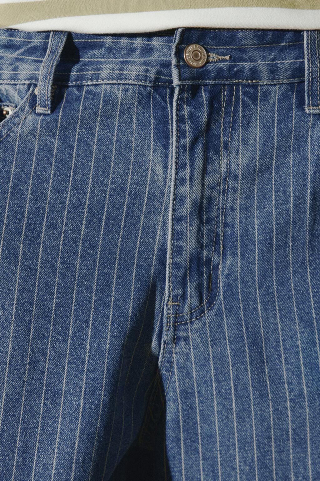 Джинсы straight fit со средней посадкой в полоску - цвет синий - 6